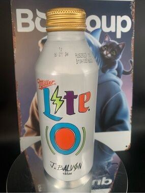 Vintage Beer Can Miller Lite Limited Edition J Balvin Art 16 Oz Bottle Empty